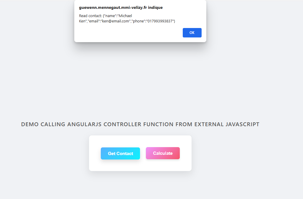 Résultat JS Externe